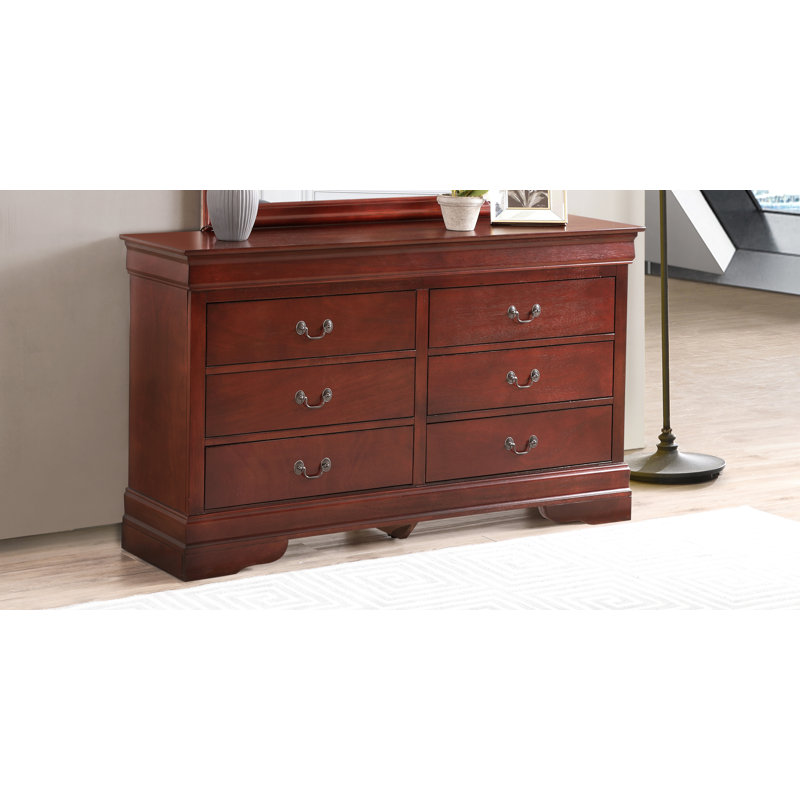 Glory Furniture Vernon 6 Drawer 57" W Double Dresser & Reviews Wayfair